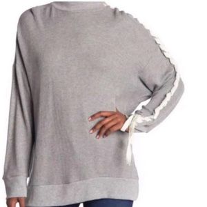Free People Snow Drift Lace Up sweater